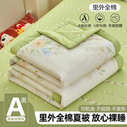 Crystal Home Textiles 100% Xinjiang Cotton Summer Quilt, Pure Cotton Inside and Out, Four-Piece Air-Conditioning Quilt Set, Machine Washable for Summer