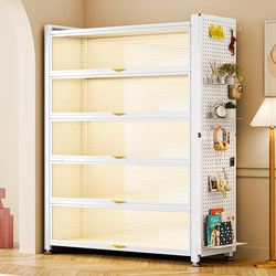 Steel Bookshelf, Children's Bookcase, Living Room Integrated Wall-Mounted Dust-Proof Storage Cabinet, Multi-Layer Floor-Standing Storage Rack, Storage Cabinet