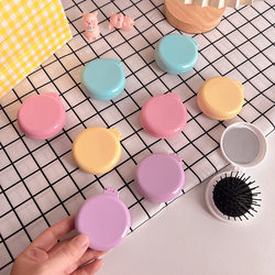 Nordic Style Solid Color Portable Airbag Comb Hairdressing Mirror Comb Plastic Air Cushion Massage Comb Travel Folding Comb Massage Comb