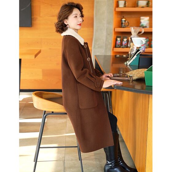 Double-sided woolen wool coat for women 2024 new high-end woolen autumn and winter removable thickened inner liner Korean version jacket