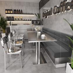Simple modern cafe outdoor stainless steel long table for home use one meter two long dining table customized rectangular table