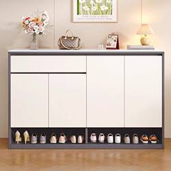 New Model of Slate Solid Wood Shoe Cabinet, Wall-Mounted Shoe Cabinet for Home Entrance, Integrated Storage Cabinet, Light Luxury Entryway Cabinet