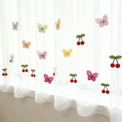 Window Screen Curtain Door Bay Window Small Hanging Ornament New Style Curtain Decoration Accessories Double-Layer Embroidered Mesh Butterfly Pin