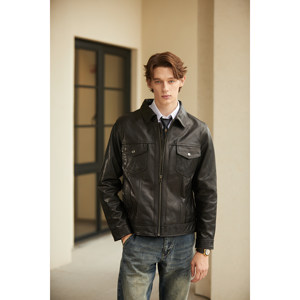 
Uncle Te Classic 507 American Retro Denim Jacket Sheepskin Genuine Leather Clothes Fashionable and versatile Men's Leather Cover