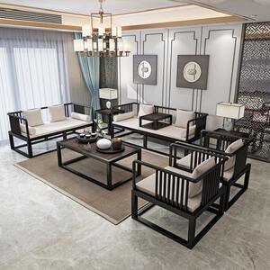 
New Chinese style iron sofa stainless steel coffee table simple modern furniture rural living room office reception hotel