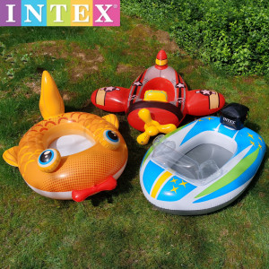 
Children's inflatable swimming ring does not touch water, male and female baby aircraft sitting ring pontoon car shark cartoon baby seat boat