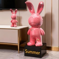 Light Luxury Rabbit Money Box Floor-Standing Ornament Bluetooth Speaker Cartoon Modern Living Room Entrance Tv Cabinet Home Decoration