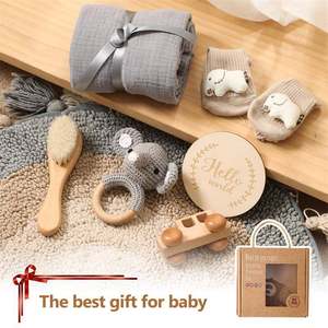 
Children's 593 children's bath brush pure cotton bath towel set sheep baby grab small objects push toy shaking car bell bath