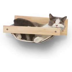 Creative Solid Wood Wall-Mounted Cat Nest Balcony Window Sunbathing Wall Hanging Cat Hammock Aerial Cat Climbing Frame