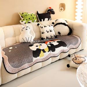 
New cartoon irregular sofa cushion home fabric four seasons universal non-slip cushion straight three-person cover cover