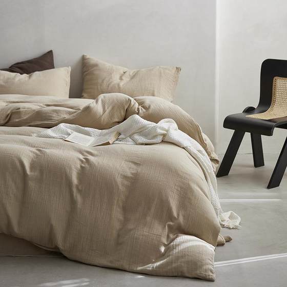 
Mela color set Deka single piece solid color cotton quilt mother and baby grade AOUB double layer yarn cotton pure double plain quilt cover single