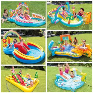 INTEX children's inflatable swimming pool family large ocean ball sand pool home baby spray water slide pool