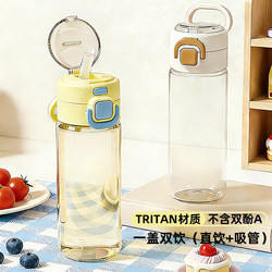 Plastic Water Cup for Women, Tritan Water Cup for Kidsren and Students, Special Straw Cup for School, Summer Sports and Fitness Water Bottle