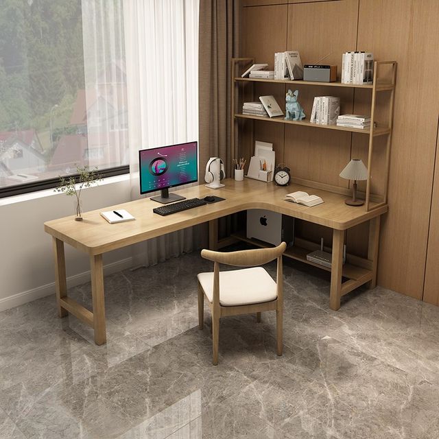 
Solid wood corner computer desk home L-shaped corner desk wall-mounted desk bedroom student writing desk