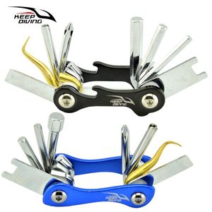 
Stainless steel 8-in-1 diver maintenance combination tool set BCD installation and maintenance eight-in-one snowflake tool set