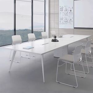 
White conference table long table simple modern office furniture table chair combination small reception negotiation table workbench