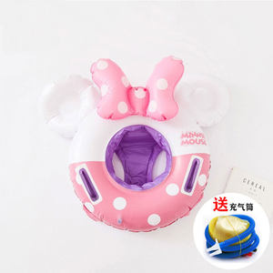 Thickened swimming ring for infants and young children with anti rollover and armrest, cute cartoon armpits for babies lying down, 2-6 years old, 3 seat rings