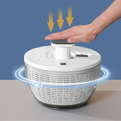 Press-Type Vegetable Dehydrator, Fruit Spinner, Household Large-Capacity Dehydrator, Kitchen Gadget, Salad Draining Basket