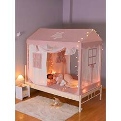 Anti-Fall Mosquito Net Children's Yurt for Girls and Babies to Prevent Falling Out of Bed, Fully Enclosed Bottom Treehouse Princess Dream House Castle