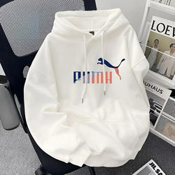 American Style Printed Hooded Inner Sweatshirt for Men 2026 Spring New Pure Cotton Loose Casual Versatile Long-Sleeved Top