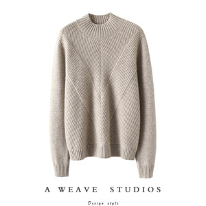 
Such temperament ~ thickened half turtleneck cashmere sweater for women 100% pure cashmere sweater loose knitted bottoming sweater autumn and winter