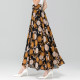 Summer new versatile chiffon skirt female retro high waist A -line long skirt big size dancing skirt