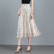 Floral skirt for women summer 2025 new mid-length versatile high waist large size large sway chiffon slimming A-line mid-skirt