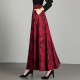 Spring and Autumn new printed temperament high-waisted A-line skirt for women mid-length large-size skirt versatile dancing long skirt