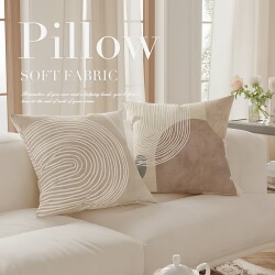 Wabi-Sabi Style Double-Sided Throw Pillow for Sofa, Living Room, Removable and Washable, Office Cushion, Backrest Pillow, Custom Car Pillowcase