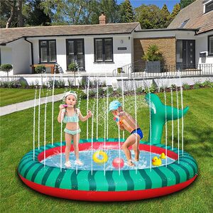 Exporting to European and American Japanese children's interest in watermelon inflatable water spray swimming pool Children's Plaza Diaoyu Pond Garden Shooting Water Carpet