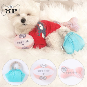 
{Memory Pet}Japanese ONS pet cat and dog handbag bone rugby sound toy set