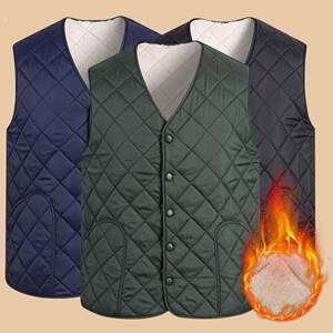 
Velvet and thickened dad vest men's warm vest vest men's autumn and winter men's down cotton windproof