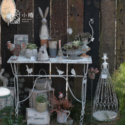 Xiaochunrihe Foreign Trade Iron Art Vintage Distressed Cute Animal Ornament Flower Stand Climbing Frame Water Bottle