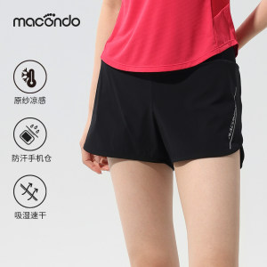 
Macondo women's 2.5-inch shorts lined with waist technology sandwich layer quick-drying breathable anti-sweat mobile phone compartment