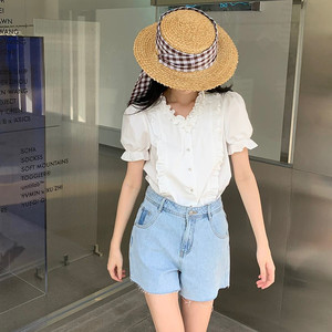 
[Exclusively for Dameihuang fans] Ripped fringed denim shorts NB2201