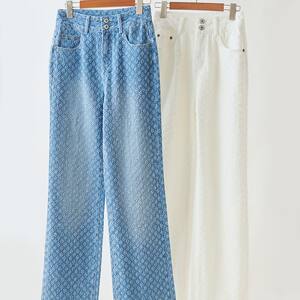 
[Exclusively for Dameihuan fans] Two-color crocheted jeans NB2333