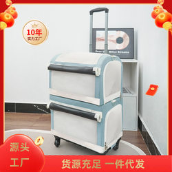 Cross-Border New Product Double-Layer Pet Trolley Box Cat Carrier Large Capacity Breathable Detachable Pet Travel Stroller for Two Pets