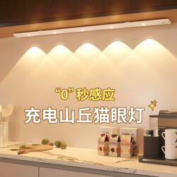 Human Body Sensor Led Cabinet Light with Rechargeable Smart Wireless Self-Adhesive Magnetic Kitchen Wine Cabinet Wardrobe Night Light Strip