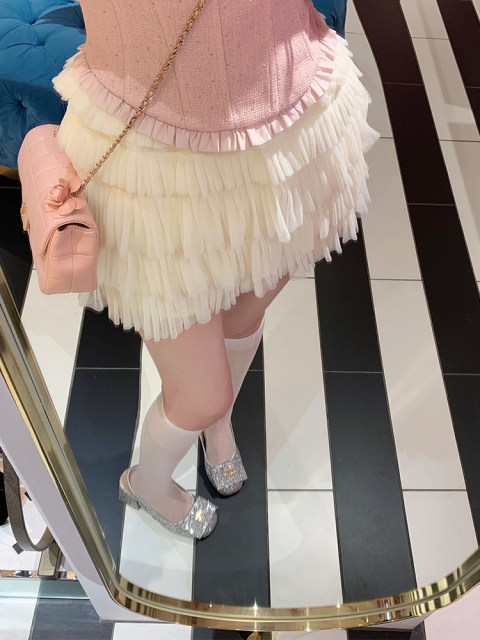 Your lazy llan two-color sweet gauze skirt short skirt skirt women's new summer style