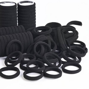 
Single black headband hair band with high elasticity that does not hurt your hair. Rubber band for high ponytail. Home organization equipment.