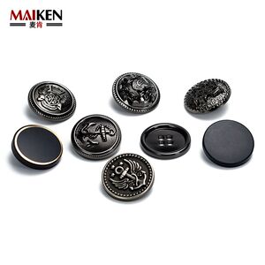 Button metal high -end suit jacket coat cuff black top women's wind coat woolen woolen round trousers waist buckle
