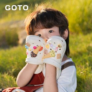 
GOTO children's clogs for boys and girls, non-slip water play beach shoes for large and small children, swimming sandals and slippers that can be worn outside for showering