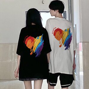 
2026 new Korean style parent-child clothing summer street love short-sleeved class A cotton children's clothing mother and child mother and daughter baby family