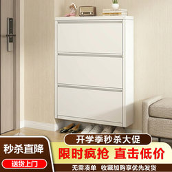 Steel Ultra-Thin Shoe Cabinet for Home Entrance, Extremely Narrow Flip-Down Cabinet, Entryway Cabinet, 2026 New Model Shoe Rack