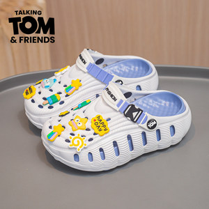 
Tom Cat Children's Croc Shoes 2026 Summer New Two-Wear Adjustable Heel Anti-Slip Soft Bottom Beach Sandals Trendy