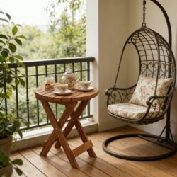 Home Living Room Balcony Small Tea Table Small Dining Table Folding Table Outdoor Coffee Table Solid Wood Small Table Sofa Side Table