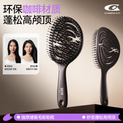 Coffee Grounds Pig Bristle Comb, Volumizing Comb for High Crown, Home Use Comb, Women's Special Long Hair Comb, 2025 New Style Paddle Brush