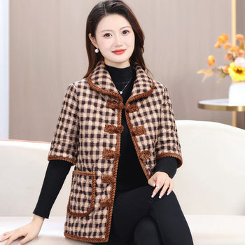 
Velvet short-sleeved vest and cotton coat to wear as outerwear to keep warm shoulder pads