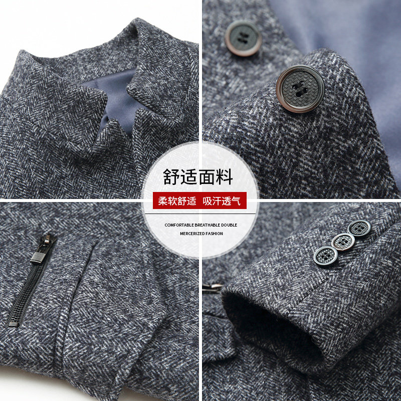 雪中飞 男式立领羊毛呢大衣 天猫优惠券折后￥99包邮（￥309-210）2色可选