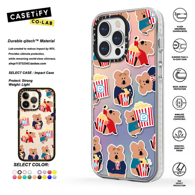 CASETiFY popcorn bear suitable for iphone15/14/13/Pro/Max anti-fall phone case